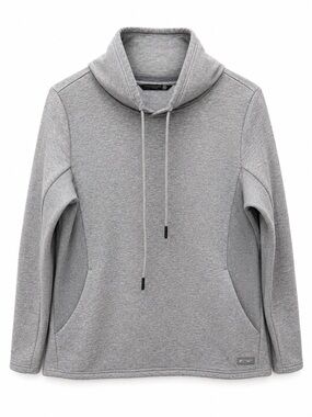 Levelwear gray funnel neck pullover hoodie size Medium